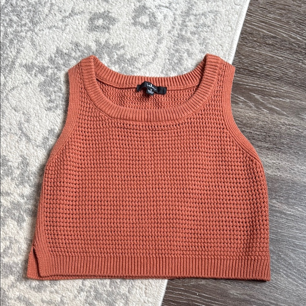 Lulu’s Rust Knit Crop Top